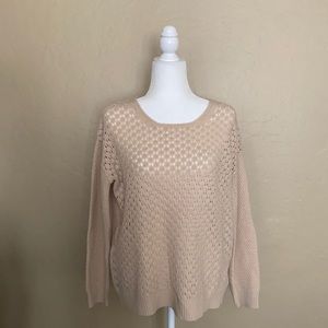 Cozy Casual Beige Knit Pullover (S/M)